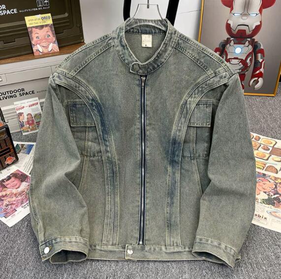 メンズ デニムジャケット ヴィンテージ風 ライダース ジャケット