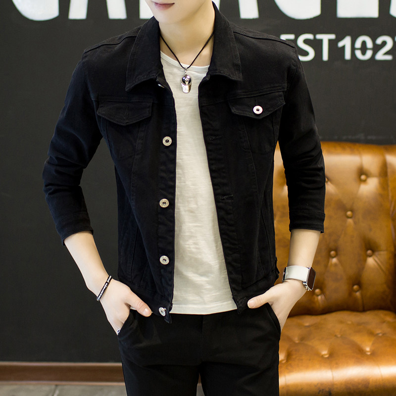 デニムジャケット スリムフィット胸ポケット付きデニムジャケット