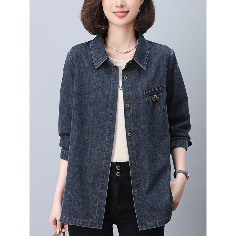 デニムジャケット ゆったりシルエット長袖デニムジャケット