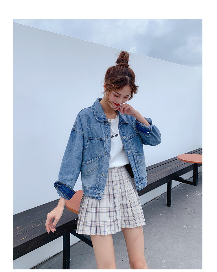 デニムジャケットレディース ゆったりシルエット切替デザインデニムジャケット