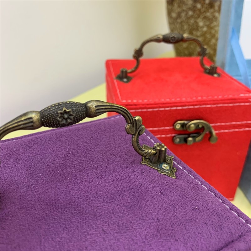 ジュエリーボックス 鏡付き二段式ベルベット調宝石箱　アンティーク