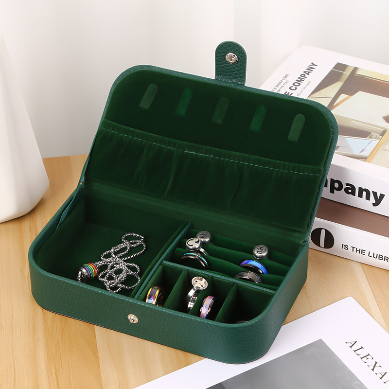 ジュエリーボックス 上質多機能コンパクトジュエリーケース レザー