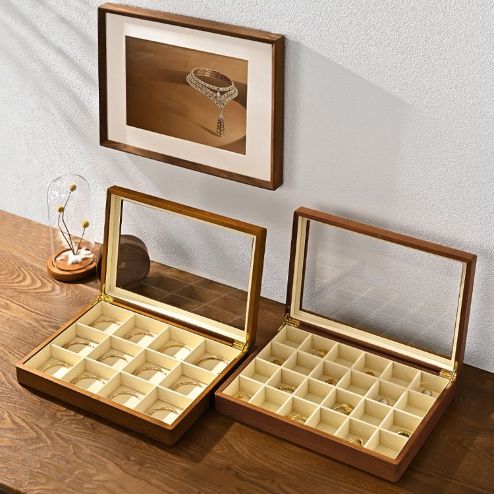 重ねて収納できる木製ジュエリーボックス