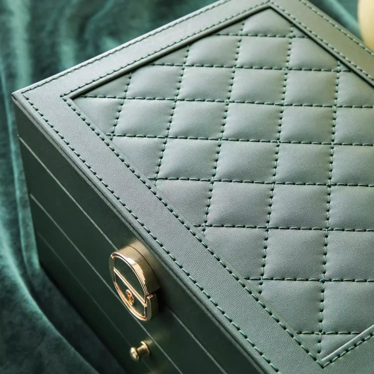 ジュエリーボックス 三段式多機能レザー張りジュエリーボックス