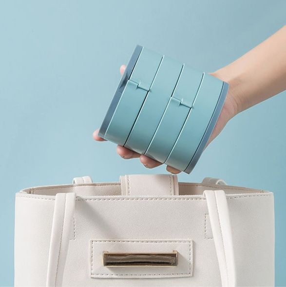 ジュエリーボックス 回転式四段アクリル製ミラー付き多収納ジュエリーボックス