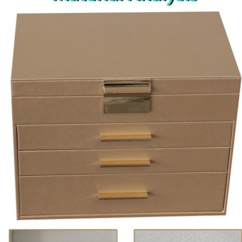 ジュエリーボックス 三段引き出し鏡付き多機能収納木製宝石箱