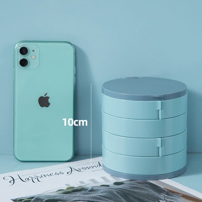 ジュエリーボックス 回転式四段アクリル製ミラー付き多収納ジュエリーボックス