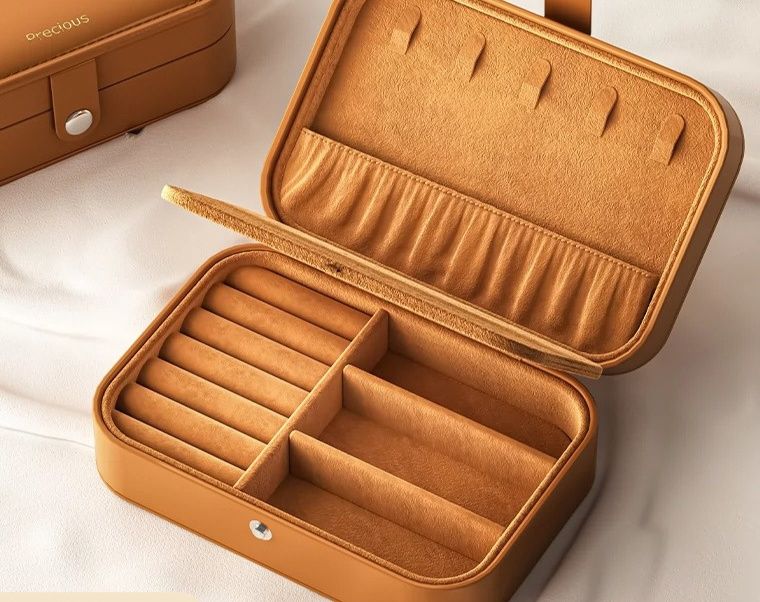 ジュエリーボックス二段式携帯用ジュエリーボックス付属レザー