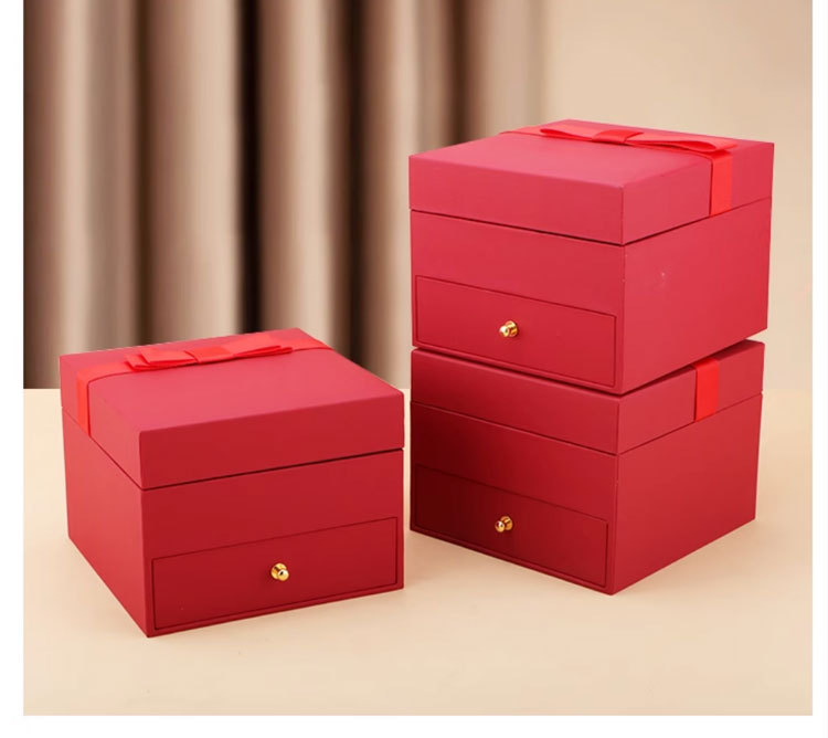 ジュエリーボックス ハート型ミラー付き多段引き出し宝石箱