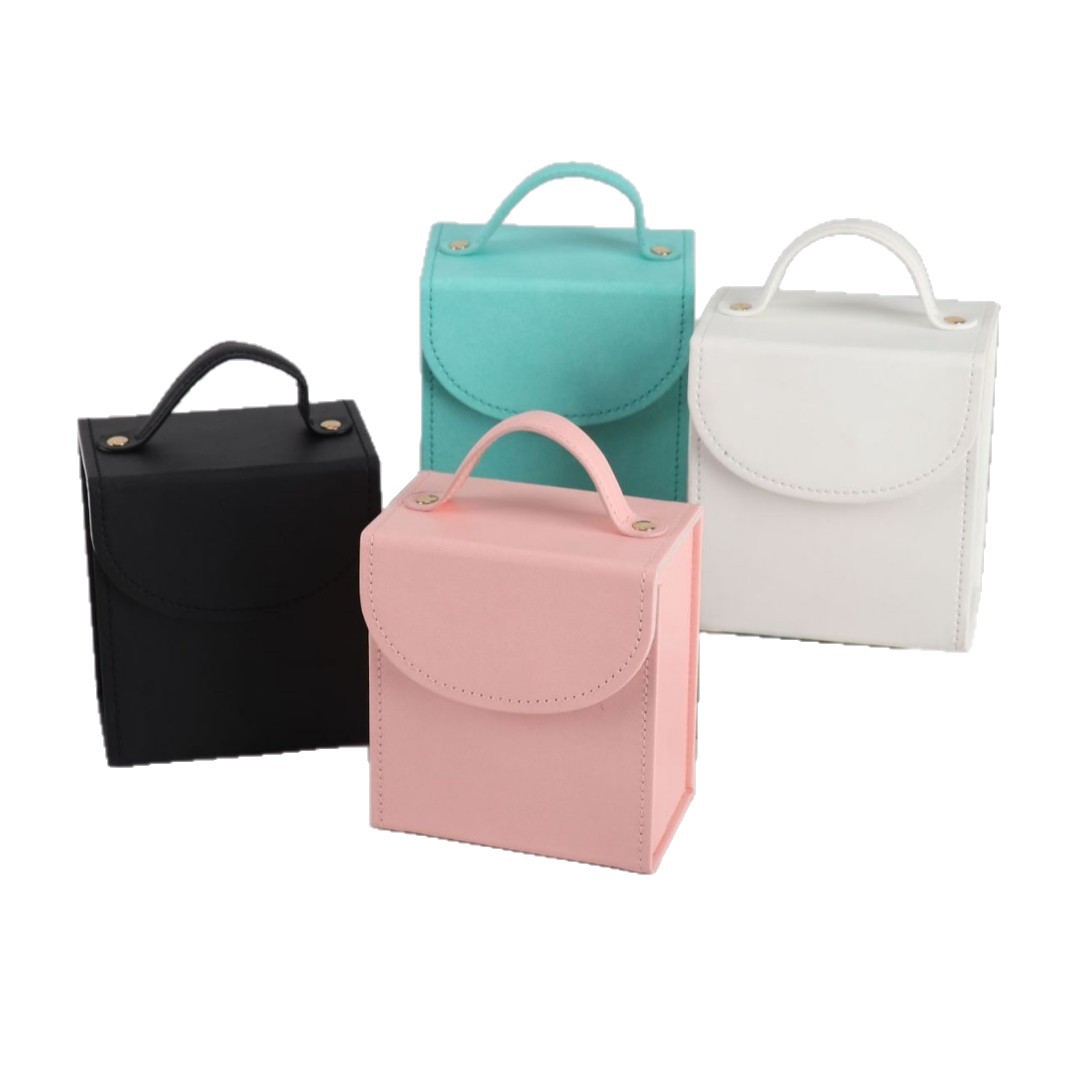 持ち手付き布製ハンドバッグ型ジュエリーボックス