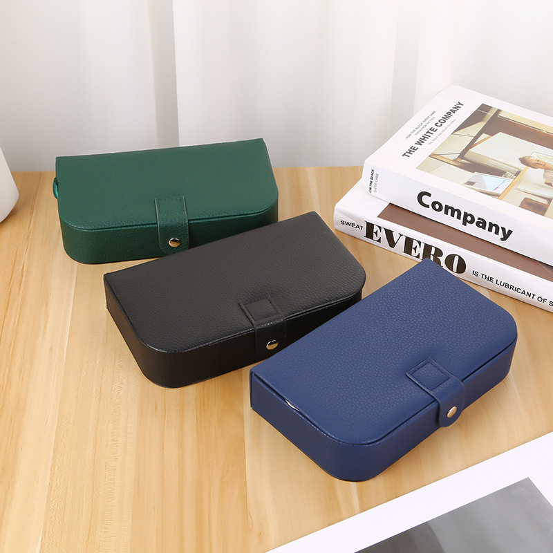 ジュエリーボックス 上質多機能コンパクトジュエリーケース　レザー