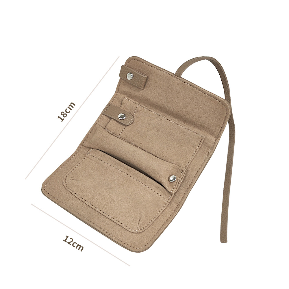 ジュエリーボックス 携帯用巻き型レザー製ジュエリー収納ケース