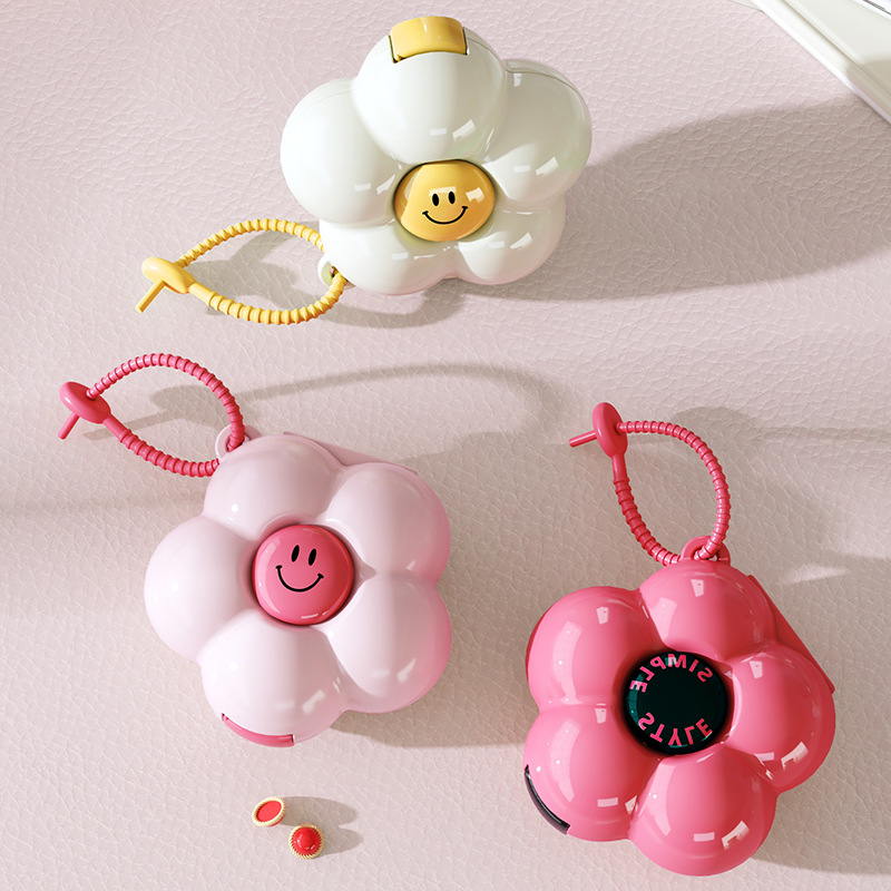 ジュエリーボックス 花型スマイル持ち運び可能　アクリル製