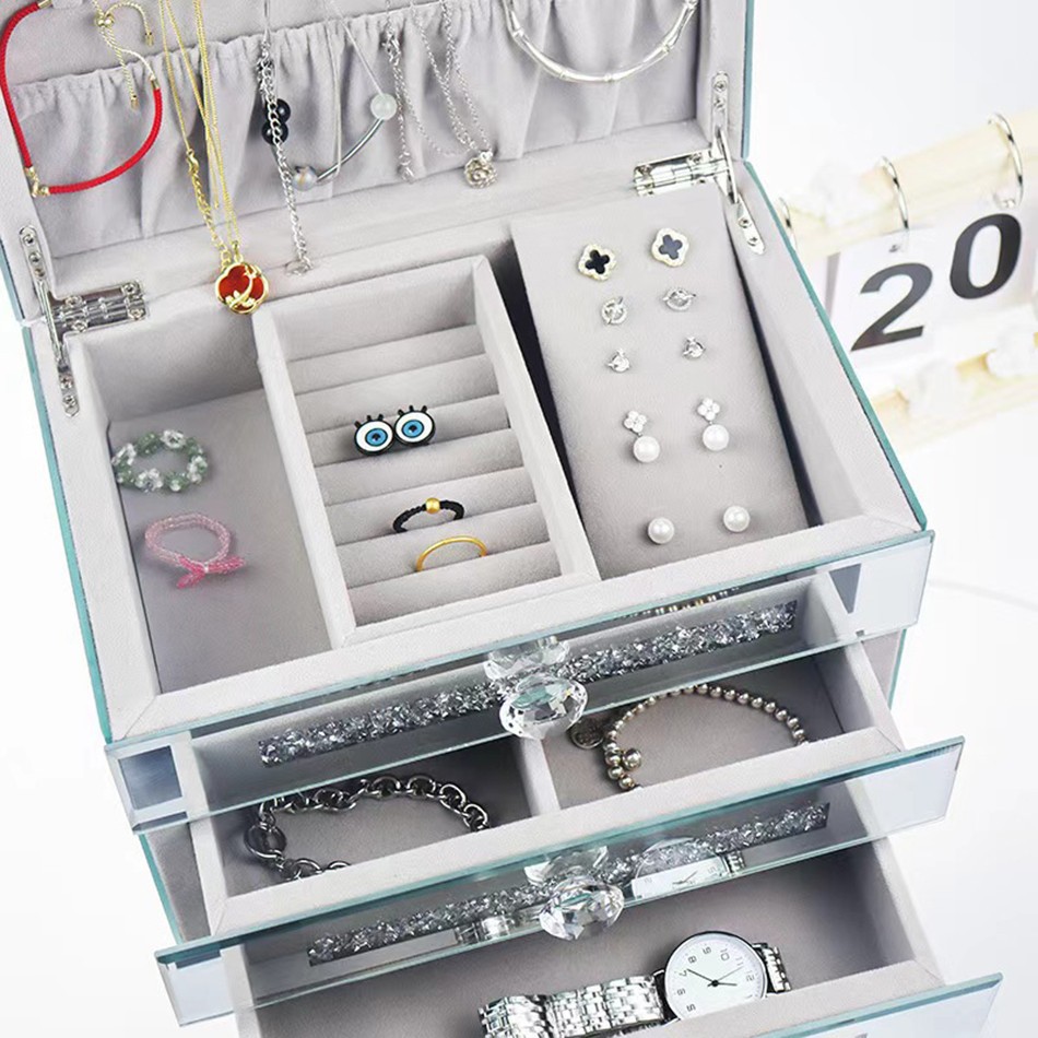 ジュエリーボックス 多段引き出し式大容量アクセサリー収納箱　アクリル