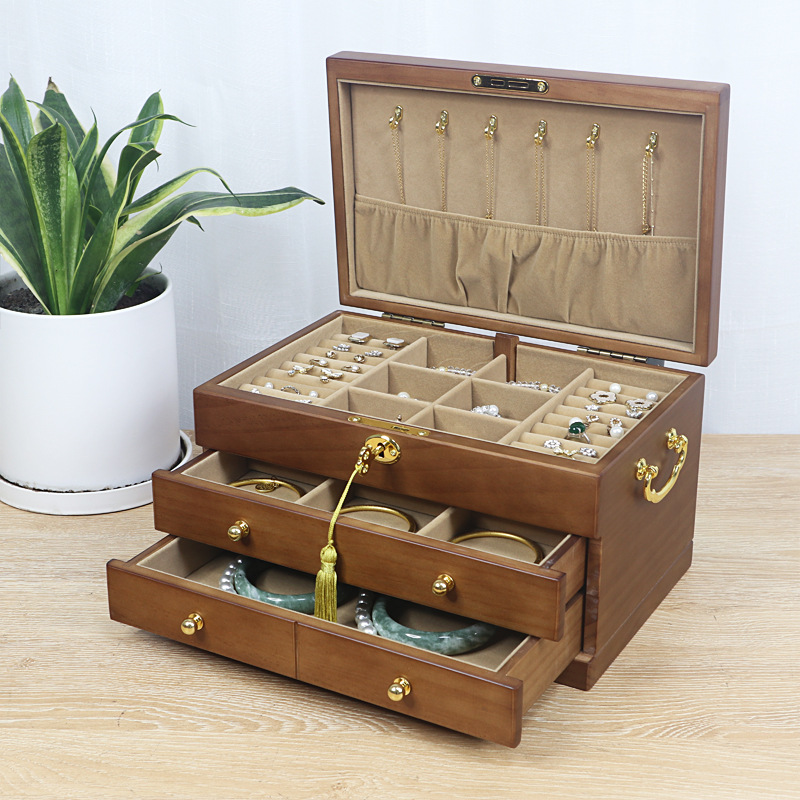 ジュエリーボックス ジュエリーボックス 天然木アクセサリートレイ