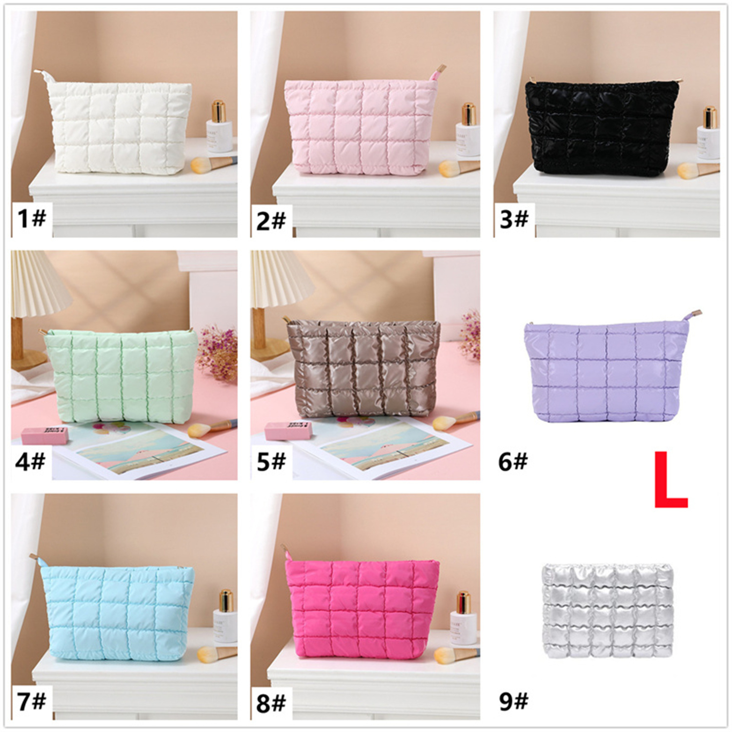 ジュエリーボックス 布製キルティング小物入れ ニポーチ 化粧品収納