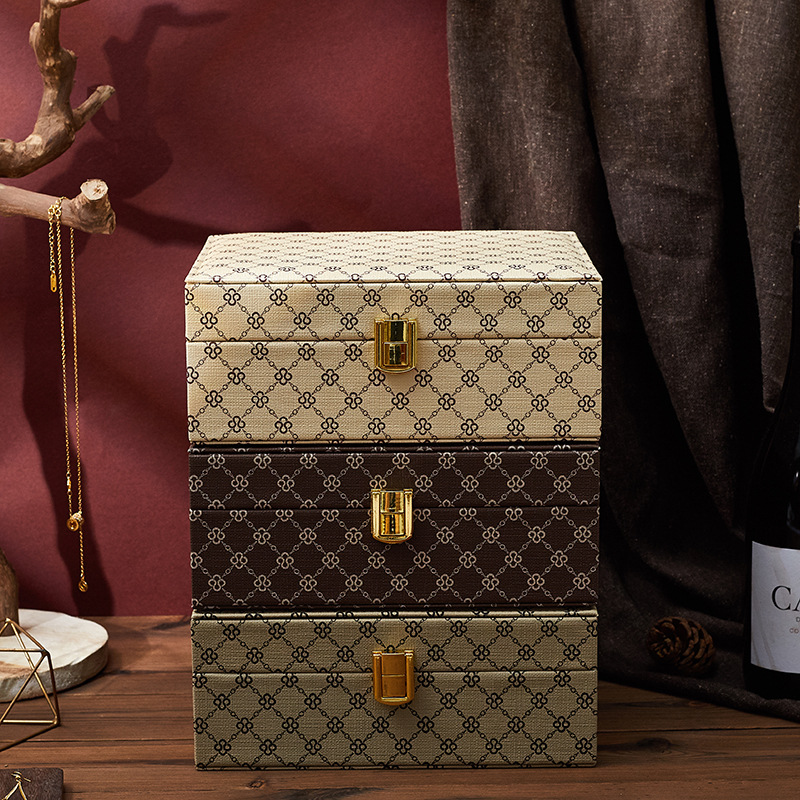 ジュエリーボックス 多層式製宝飾品収納ボックス　レザー