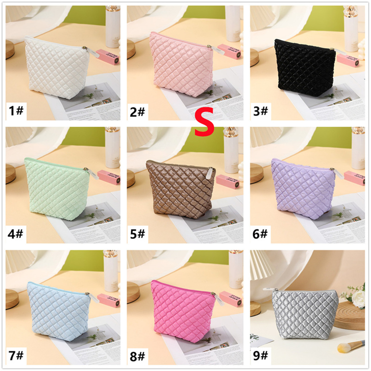 ジュエリーボックス 布製キルティング小物入れ ニポーチ 化粧品収納