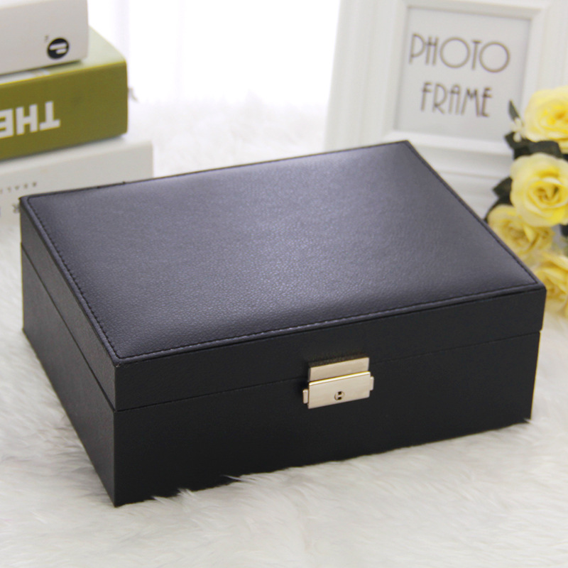 ジュエリーボックス アクリル製二段式多機能鍵付きジュエリーボックス