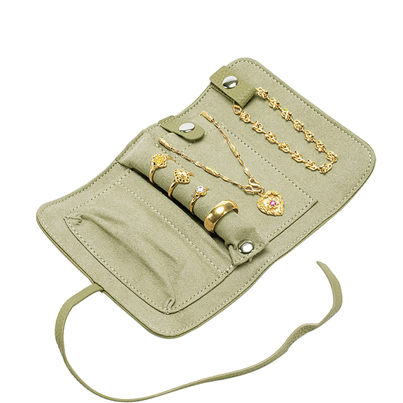 ジュエリーボックス 携帯用巻き型レザー製ジュエリー収納ケース