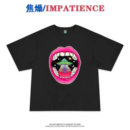 地雷系ファッション ヒップホップ風おしゃれTシャツ