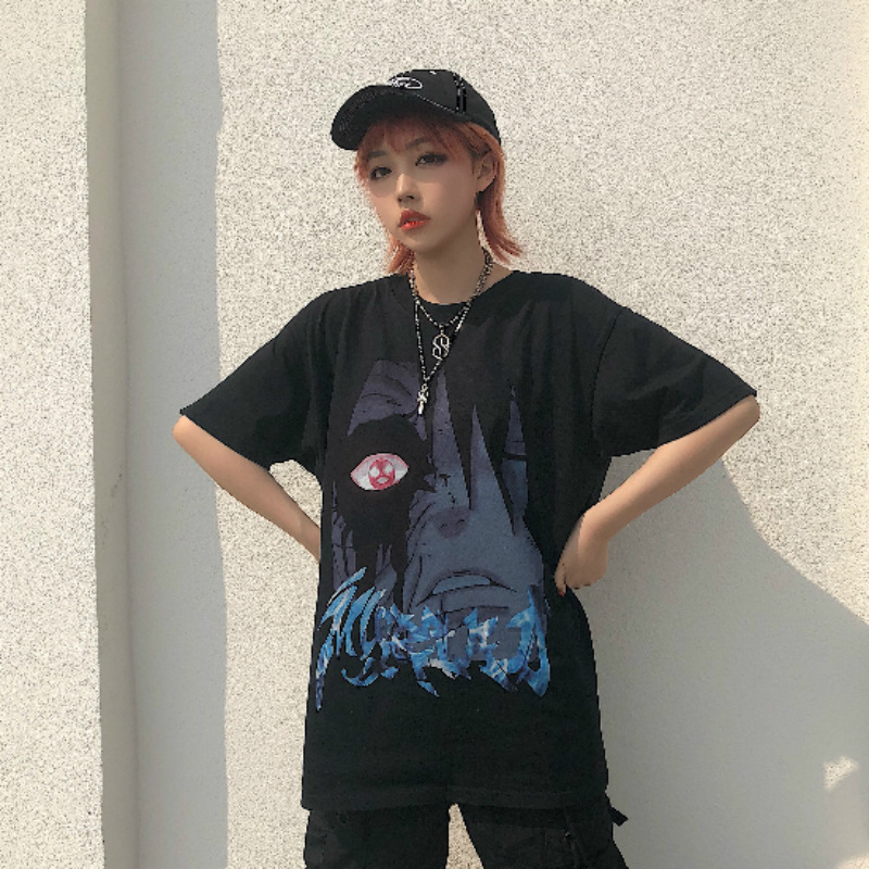 地雷系ファッション ナルト ルーズカジュアル半袖Tシャツ