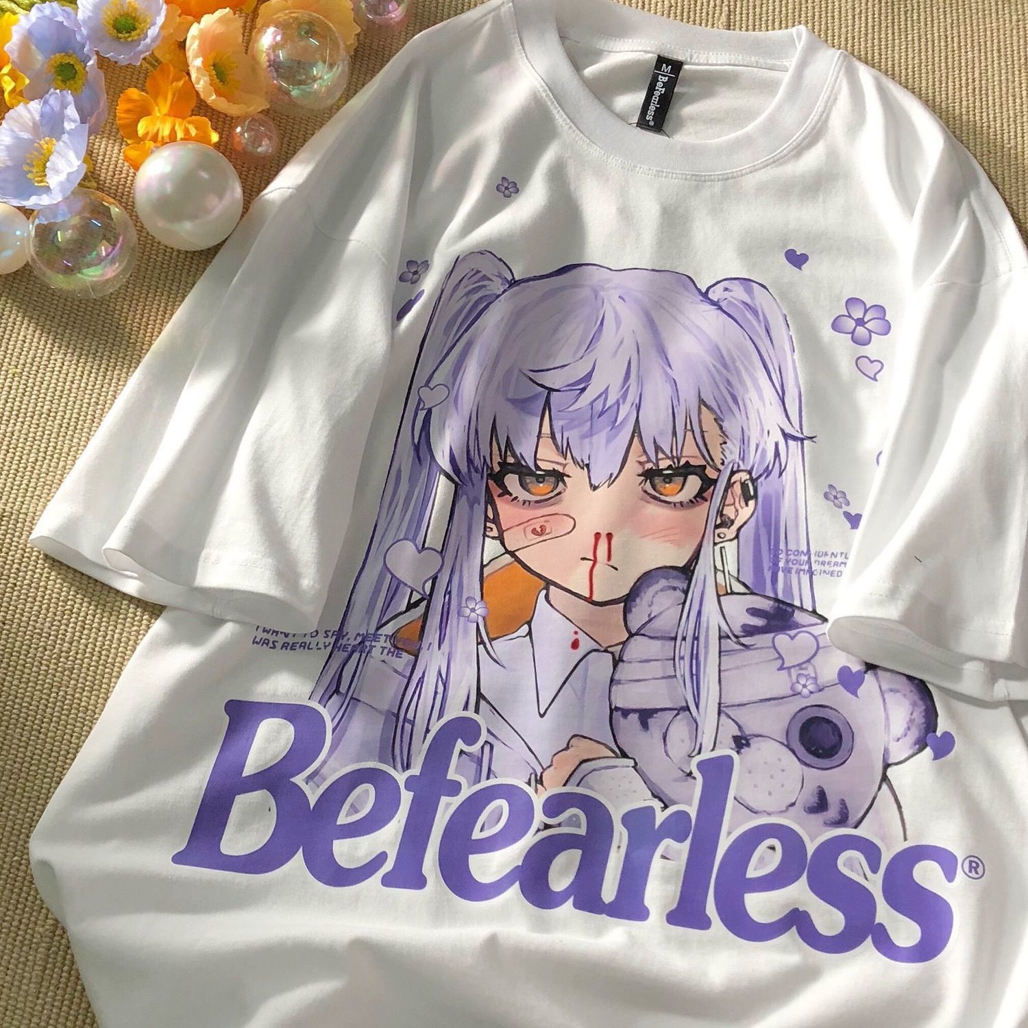 地雷系ファッション かわいいキャラクター 半袖Tシャツ