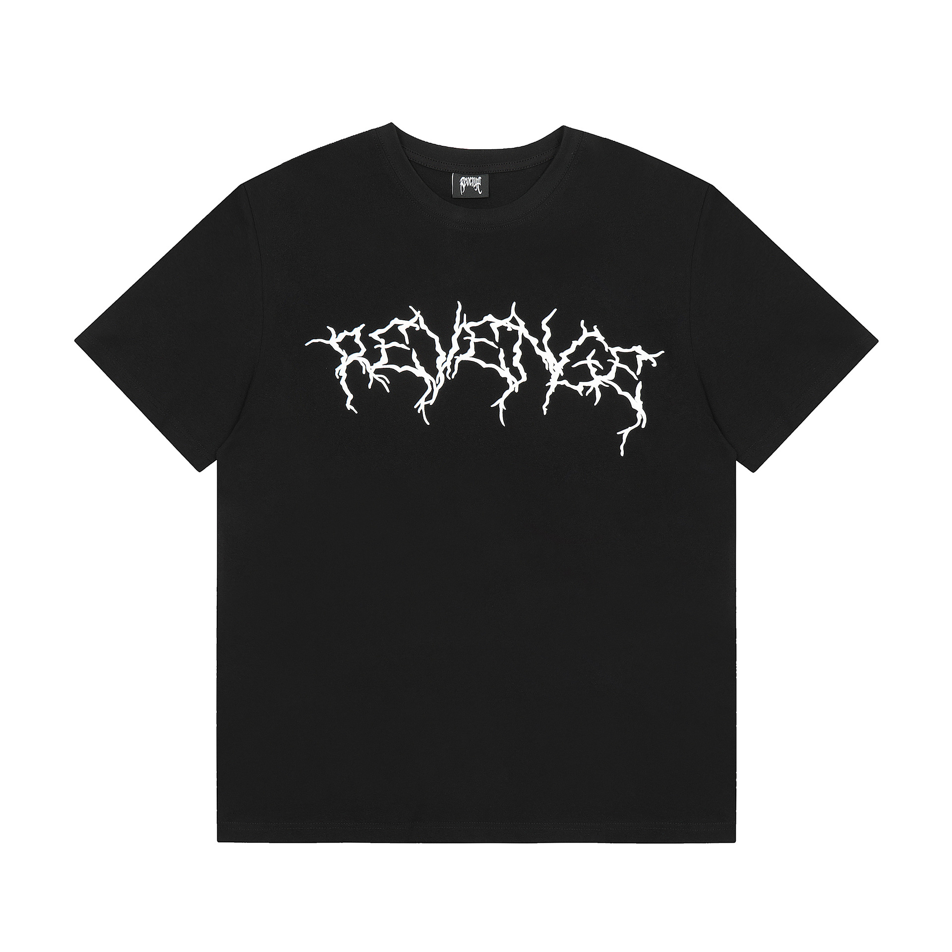 地雷系 復讐ロゴ稲妻デザイン半袖Tシャツ