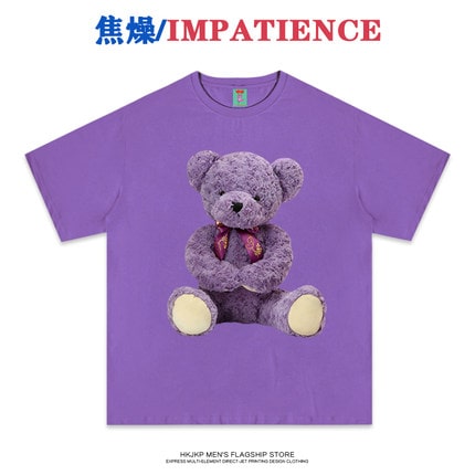 地雷系ファッション テディベアのイラストが特徴的なTシャツ