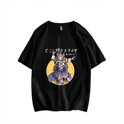地雷系ファッション イラスト入りコットンTシャツ