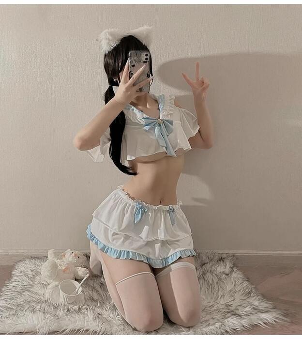 地雷系猫耳セクシーセパレートセーラー服水着