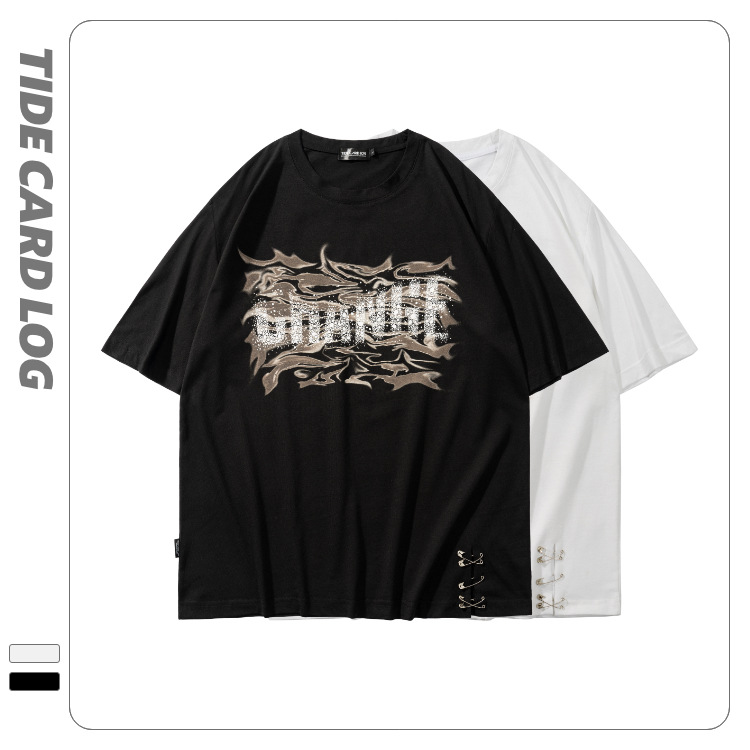 地雷系ファッション ダーク系半袖ユニセックスTシャツ