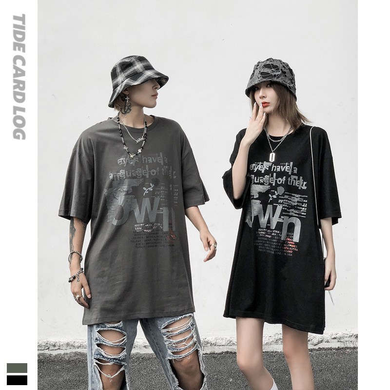 地雷系ファッション ダークストリート系オリジナル半袖Tシャツ