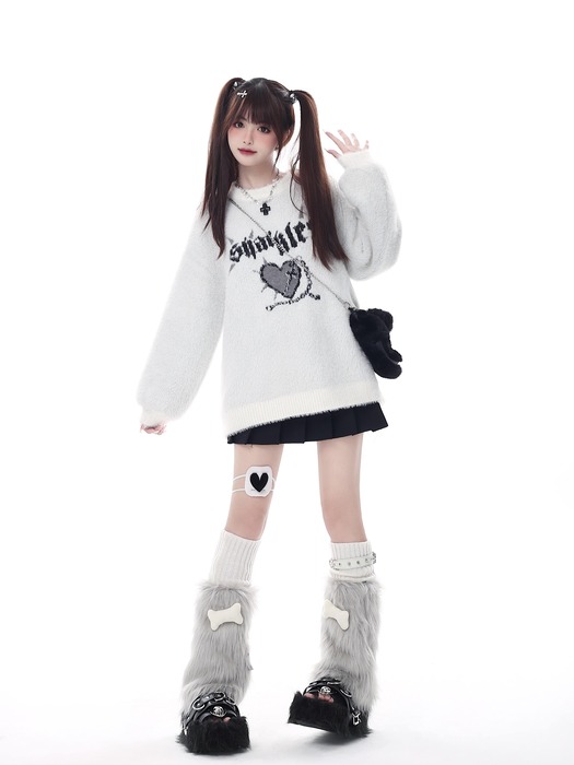 地雷系　ゆったりシルエットニットセーター