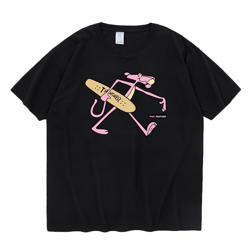 地雷系ファッションピンクパンサーTシャツ