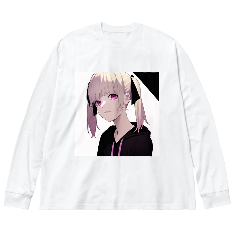 地雷系ロングTシャツ ツインテール パーカー女子