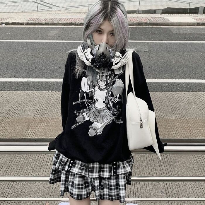 ゴスロリ地雷系プリントＴシャツ