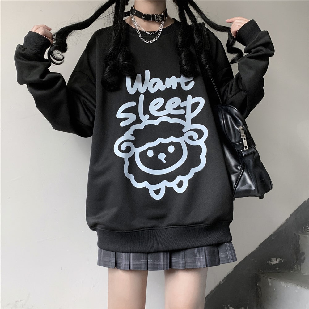 イラストプリント長袖Tシャツ