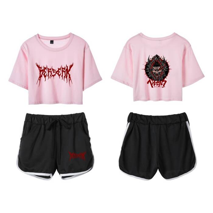 パンクロゴプリント地雷系Ｔシャツ＆ショートパンツ