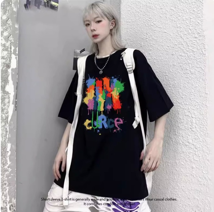 地雷系　カラフルインクＴシャツ