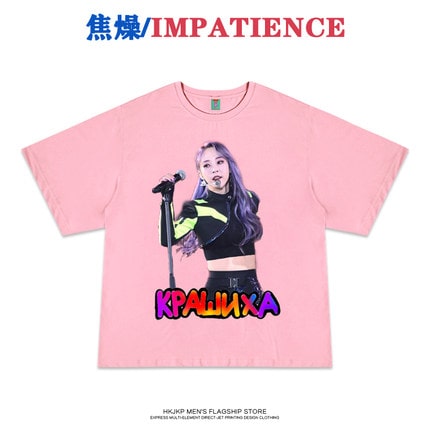 地雷系ファッション  ロックイラストTシャツ