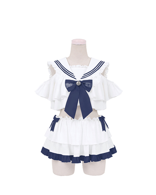 地雷系ファッション 水着 学生服風 ツーピース水着