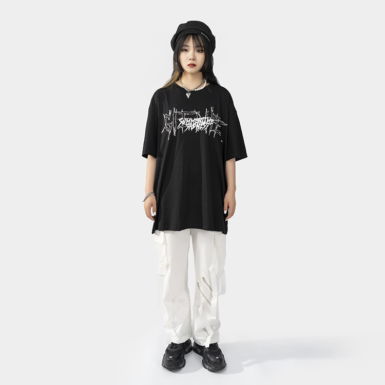 地雷系ファッション ダークルーズ半袖Tシャツ