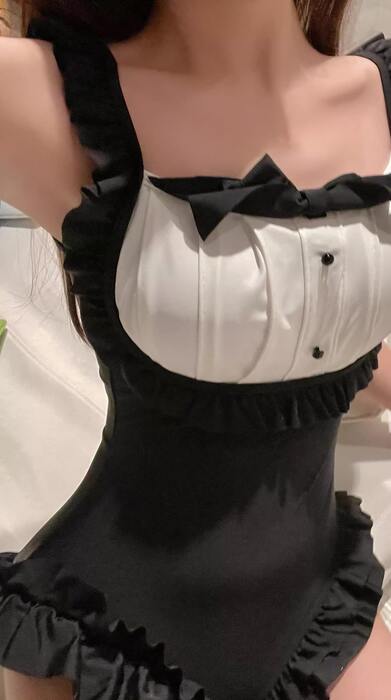 地雷系ロリータメイド服風水着