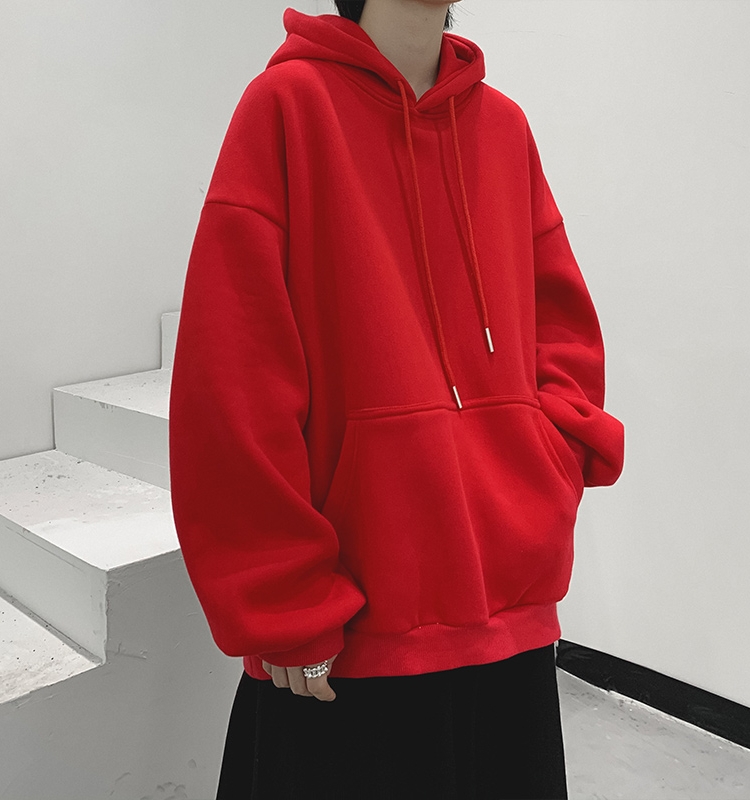 メンズカジュアルファッション ゆったりオーバーサイズ裏起毛フード付きトレーナー