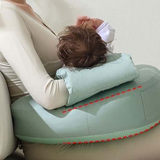 授乳クッションエアー 軽量通気性エアー授乳クッション腰背中サポート付き