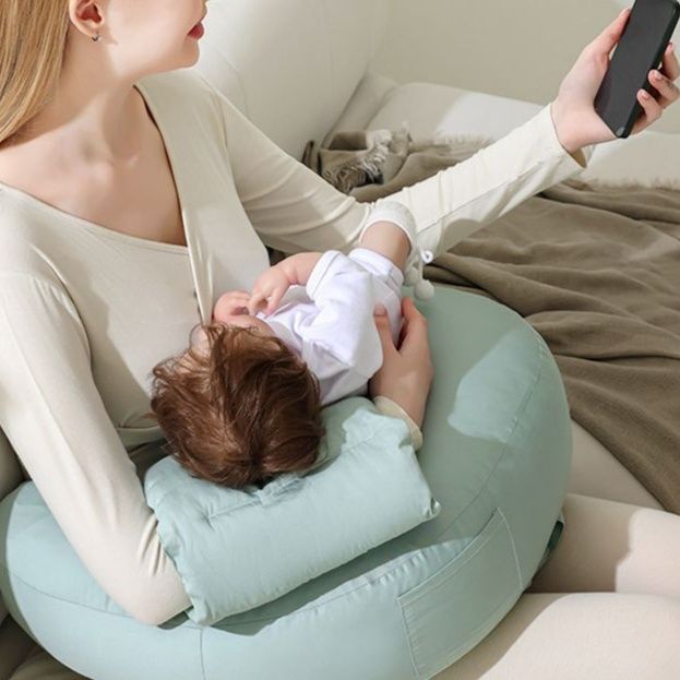 授乳クッションエアー 軽量通気性エアー授乳クッション腰背中サポート付き
