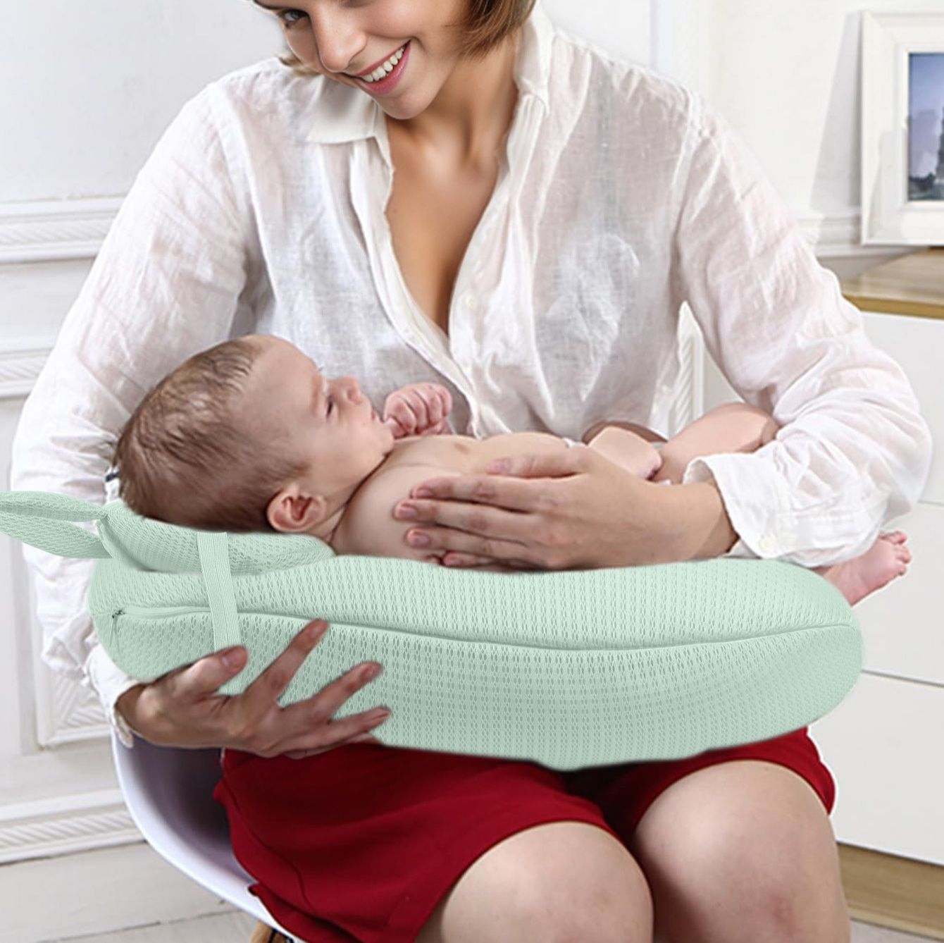 通気性抜群軽量メッシュ授乳クッション