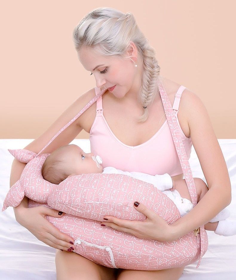 肩紐付き抱っこ型硬め授乳クッション