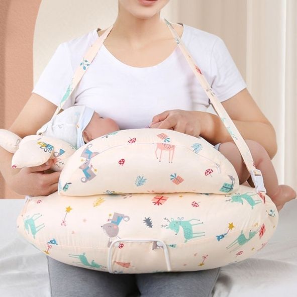 授乳クッション 首掛け式ビーズ入り授乳クッション動物柄
